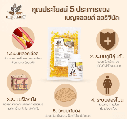 เบญจออยล์ ออริจินัล 500 แคปซูล ถุงรีฟิล แถม ออริจินัล 25 แคปซูล 1 ซอง_3